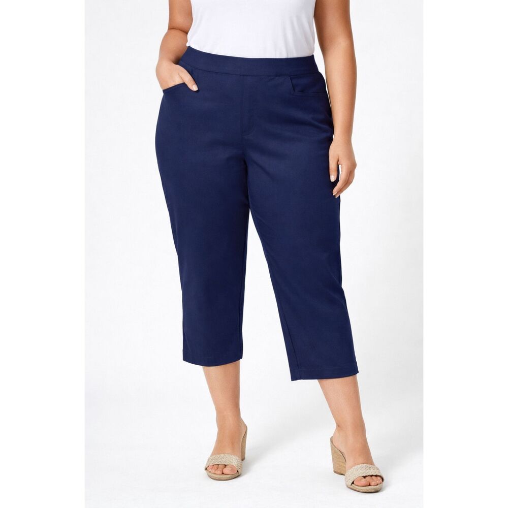 Talbots Pants Size 14P Curvy Stretch Skimmer Navy Blue